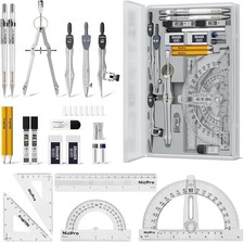 Nicpro 22 PCS Compass Geometry Tools with Case, Drafting Tools Geometry Set with picture
