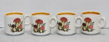 4 Vintage Merry Mushroom 1977 Sears Roebuck Ceramic Mug Cup HTF O Handle picture