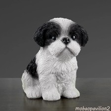 Cute Shih Tzu Puppy Dog Resin Figurine Adornment Adorable Dog Decor picture