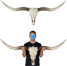 Longhorn Skull,71.8 Inches -Longhorn Wall Decor,Realistic Retro Bull Cow Skull W picture