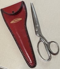 Vintage Craftsman 5213 Stainless Steel Pinking Shears Scissors w/ Leather Case picture