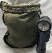 Vintage Bell System Canvas Leather Tool Bag and G.T. Price Flashlight picture