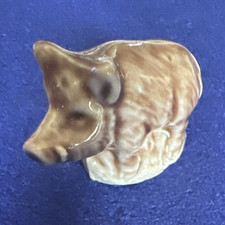 Porcelain Brown Pig Figurine Animal Theme Decorative Porcelain Collectible picture