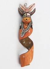 Dine Yazhi Navajo Twisted Wood Double Face Hototo Hopi Style Kachina Ornament picture