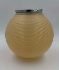 Vintage Mid Century Modern Ribbed Acrylic Globe Lamp Shade Cream 9” Atomic Orb picture