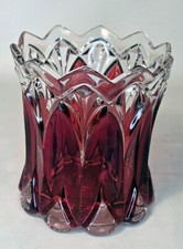Antique Ruby Flashed Spooner or Spill Holder Sawtooth Edge picture