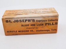 Antique St. Josephs Vegetable Cathartic Blood and Liver Pills Box Circa 1906 picture