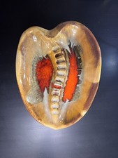Vintage Mid Century Modern Drip Glaze Leaf Ashtray - Collectible MCM CALIF USA picture