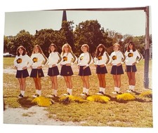 Vintage Teen Cheerleader Team Color Photograph 8”x10”HS Sports Uniforms 1970s picture