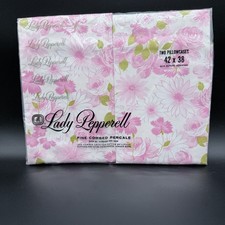 VTG 60’s NOS LADY PEPPERELL TWO PILLOWCASES PINK FLOWERS FINE COMBED PERCALE picture