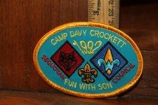 Vintage Boy Scouts Embroidered Patch Camp Davy Crockett 1992 Sequoyah Council picture