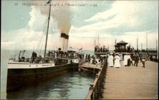 Swanage Arrival of S.S. Brodick Castle c1900s-10s Vintage Postcard picture