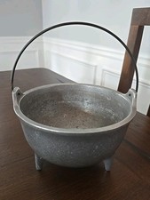 Vintage RWP Columbia PA Wilton Armetale Medium Cauldron 3 Leg Bowl with handle picture
