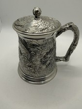 Royal Selangor Pewter Lidded Dragon Tankard Stein Asian Dragon 5” Heavy picture