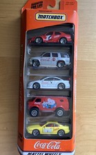 Coca-Cola Matchbox Mattel Wheels Diet Coke 5-Pack Die-Cast Gift Set 1998 picture