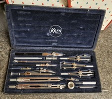 Vintage Kern Aarau Swiss High Precision 16 Piece Drawing Compass Set RARE picture