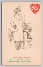1911 Leap Year Postcard Etching by G. Rexer Brill Automobile Humor H.M. Rose Val picture