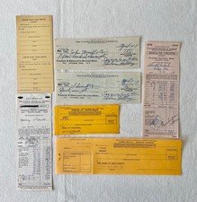 Vintage WWII 1943-45 Ration Checks Deposit Slips War Loan Ephemera Lot of 7 picture