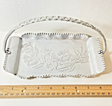 Farber & Shlevin Aluminum Tray Handle Roses #1776 Vintage 1930-40s 9 x 5 picture