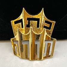 Vintage M. Katz 87-88 Jerusalem Crown of Crowns Gold Tone Brooch Pendant picture