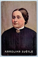 Prague Czech Republic Postcard Karolina Svetla Writer Novelist 1899 Antique picture