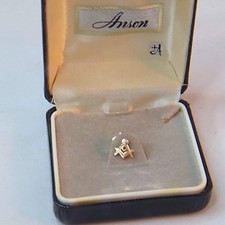 Anson Vintage Masonic Square and Compass 14k Gold Lapel Pin with Original Box picture