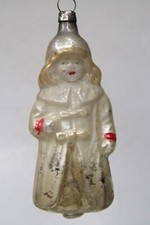 Vintage Antique Glass GIRL in Victorian COAT Christmas Ornament Germany picture