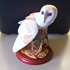 The Franklin Mint The Barn Owl Bird Porcelain Figurine - Collectible Sculpture picture