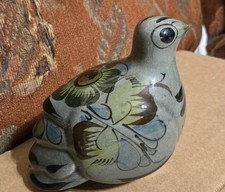 Vtg Ceramic Mexican Tonola Pottery Bird Statue picture