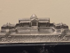 Rare Chicago Field Museum metal souvenir building antique architecture replica picture