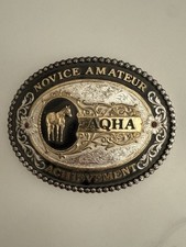 Montana Silversmith AQHA Achievement Belt Buckle Gold & Silver And Black Trimmed picture