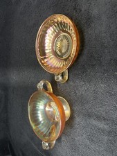 Marigold Carnival Glass Nappy Bowl And Open Sugar Imperial Glass Smooth Rays picture