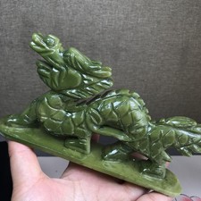 380g Rare Natural Afghanistan Jade Carving Dragon Chinese Dragon Statue picture