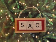 SAC Sacramento Republic FC Soccer Christmas Ornament Scrabble HandCrafted in USA picture