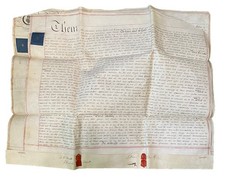 Antique 1821 Vellum Indenture Conveyance Document Stone Field Stafford County UK picture