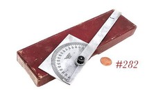 satin chrome STARRETT TOOLS C 183 PROTRACTOR w box picture