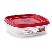 Rubbermaid 2030328 Easy Find Vented Lid Food Storage Container, 3-Cup (4) Red picture