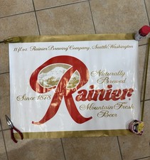 Rainier Beer: Rainier Brewing 1980s 28”x22” Plus Patch Included picture
