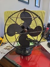 Antique 1930s Emerson Seagull Desk Fan Art Deco MCM  Black 2 Speed. Works Well  picture