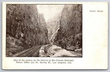 Royal Gorge D&RG Railroad Colorado Canyon Train - c1901-1907 udb Postcard picture