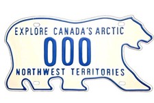 Vintage Northwest Territories Polar Bear License Plate 000 Sample Arctic - Mint picture