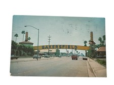 Bakersfield California Famous Arch Highway 99 Postcard 1980s picture