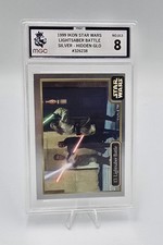 1999 Ikon Star Wars Episode 1 #13 Lightsabre Battle Silver Hidden Glo MGC 8 picture