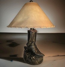 Vtg Cowboy Boot Lamp