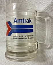 Vintage AMTRAK Nationwide Rail Passenger System Glass Mug / Beer Stein picture