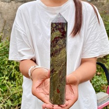 1.9LB  Natural dragon blood stone Column Quartz Crtal Obelisk Energy Healing picture