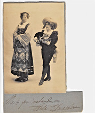 1891 Photo Herbert Gresham & Paula Edwards In Drag Autographed - Daly's Theater picture