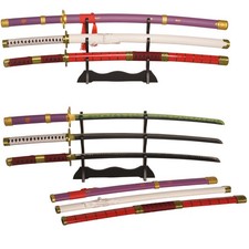 Zoro‑Style 3‑Pcs Metal Katana Set, Sandai Kitetsu Wado Ichimonji Yama‑Enma. picture
