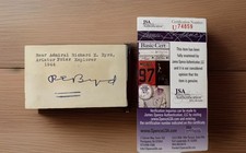 Rear Admiral Richard E. Byrd Autograph Signed Card 2.25 x 3.75 – JSA Certified picture