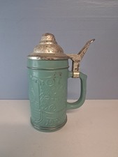 Vtg Turquoise German Stein With Hinged Lid picture